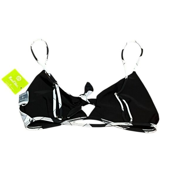 Planet Blue “Storm” Black And White Checkered Reversible Bikini Top, Size M, NWT - Picture 3 of 8